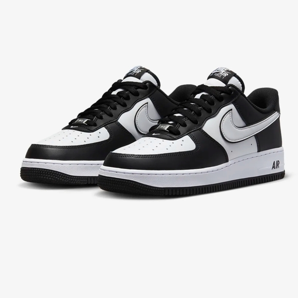 PANDA NIKE AIR FORCE 1 '07 LOW DOUBLE TONE WHITE SWOOSH PANDA - Picture 4 of 10